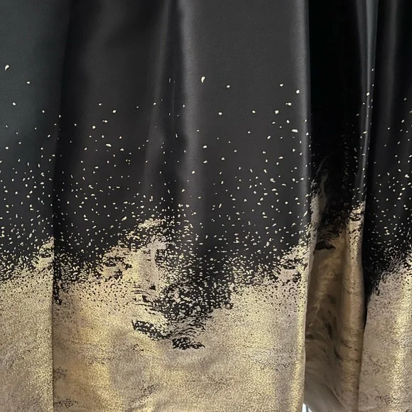 Terani Couture Black and Gold Pleated Tiered Dress - Picture 14 of 16